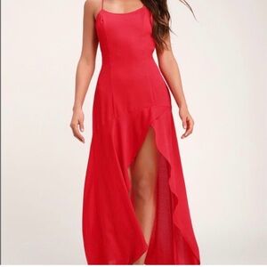 Lulu's Vibrant Red High Low Dress